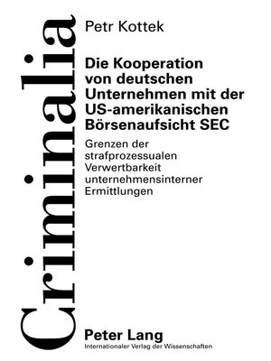 cover image of Die Kooperation von deutschen Unternehmen mit der US-amerikanischen Boersenaufsicht SEC